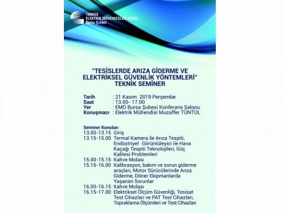 `TESİSLERDE ARIZA GİDERME VE ELEKTRİKSEL GÜVENLİK YÖNTEMLERİ `