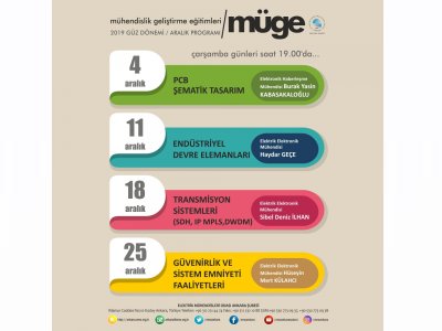 MÜHENDİSLİK GELİŞTİRME EĞİTİMLERİ 2019 ARALIK AYI PROGRAMI BELLİ OLDU