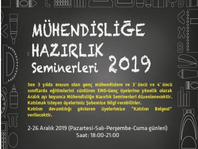 MÜHENDİSLİĞE HAZIRLIK SEMİNERLERİ BAŞLIYOR