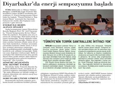 DİYARBAKIRDA ENERJİ SEMPOZYUMU BAŞLADI (GÜNLÜK EVRENSEL)