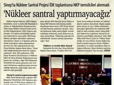 `NÜKLEER SANTRAL YAPTIRMAYACAĞIZ` (YENİ YAŞAM)
