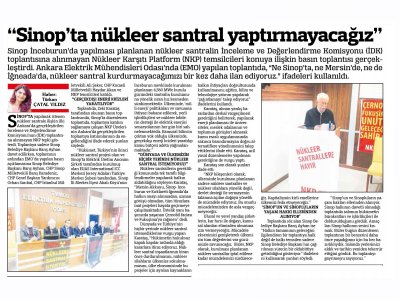 `SİNOP`TA NÜKLEER SANTRAL YAPTIRMAYACAĞIZ`  (GÜÇLÜ ANADOLU)