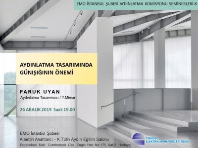 SEMİNER: AYDINLATMA TASARIMINDA GÜNIŞIĞININ ÖNEMİ