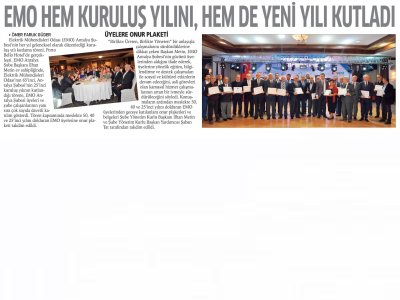 EMO HEM KURULUŞ YILINI, HEM DE YENİ YILINI KUTLADI! (ANTALYA`DA TİCARET VE SİYASET - 31.12.2019)