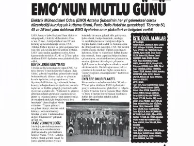 EMO`NUN MUTLU GÜNÜ (AKDENİZ GERÇEK - 31.12.2019)