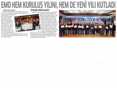 EMO HEM KURULUŞ YILINI, HEM DE YENİ YILINI KUTLADI! (ANTALYA`DA TİCARET VE SİYASET - 31.12.2019)