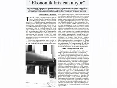 `EKONOMİK KRİZ CAN ALIYOR` (BAŞKENT GAZETESİ, 06.01.2020)