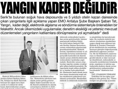 YANGIN KADER DEĞİLDİR (AKDENİZ`DE YENİ YÜZYIL - 31.01.2020)