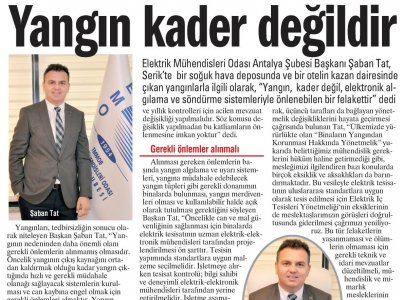 YANGIN KADER DEĞİLDİR (İLERİ GAZETESİ - 31.01.2020)