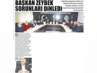 ZEYBEK SORUNLARI DİNLEDİ (TÜRKELİ GAZETESİ, 13.01.2020)
