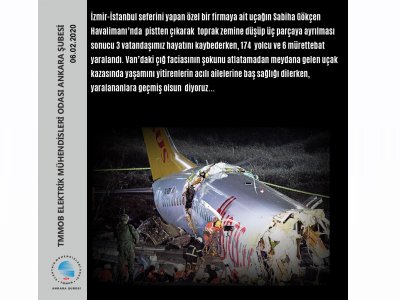 SABİHA GÖKÇEN HAVALİMANINDA MEYDANA GELEN UÇAK KAZASINDA ÖLENLERİN AİLELERİNE BAŞ SAĞLIĞI DİLİYORUZ