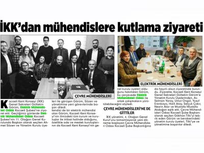 KOCAELİ: İKK`DAN MÜHENDİSLERE KUTLAMA ZİYARETİ