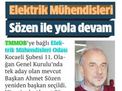 ÖZGÜR KOCAELİ : ELEKTRİK MÜHENDİSLERİ SÖZEN İLE YOLA DEVAM