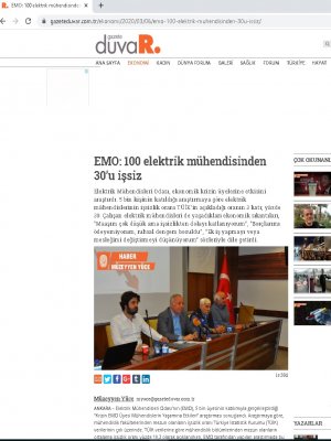 EMO: 100 ELEKTRİK MÜHENDİSİNDEN 30U İŞSİZ (GAZETEDUVAR.COM.TR)