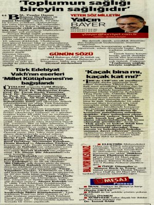 BİLİYOR MUSUNUZ? (YALÇIN BAYER-HÜRRİYET)