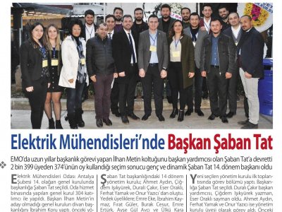 ELEKTRİK MÜHENDİSLERİ`NDE BAŞKAN ŞABAN TAT (AKDENİZ EKONOMİ - 01.01.2020)