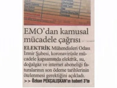ELEKTRİK VE İNTERNET FATURALARI ÖTELENMELİ (İLKSES)
