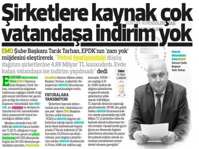 ŞİRKETLERE KAYNAK ÇOK, VATANDAŞA İNDİRİM YOK