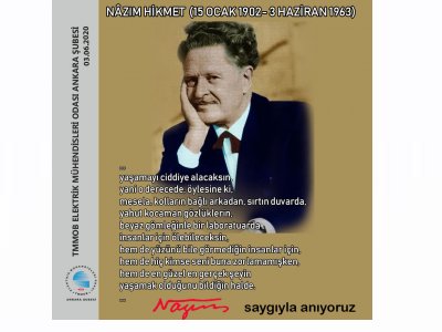 NÂZIM HİKMETİ SAYGIYLA ANIYORUZ