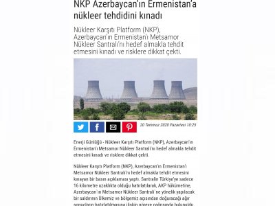 NKP AZERBAYCANIN ERMENİSTANA NÜKLEER TEHDİDİNİ KINADI KAYNAK: NKP AZERBAYCANIN ERMENİSTANA NÜKLEER TEHDİDİNİ KINADI (ENERJİGUNLUGU.NET)
