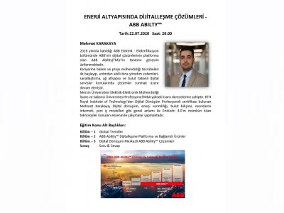 ENERJİ ALTYAPISINDA DİJİTALLEŞME ÇÖZÜMLERİ SEMİNERİ