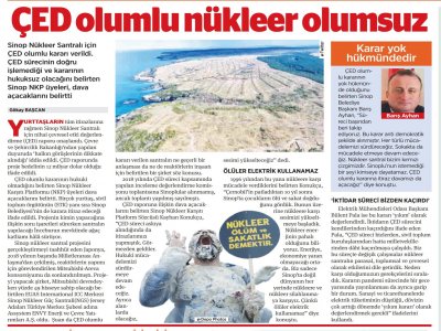 ÇED OLUMLU NÜKLEER OLUMSUZ (BİRGÜN)