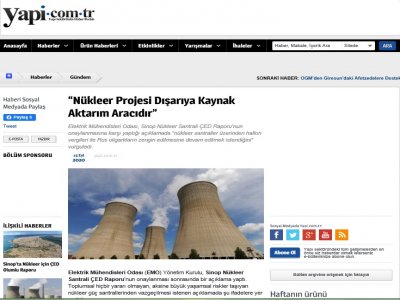 NÜKLEER PROJESİ DIŞARIYA KAYNAK AKTARIM ARACIDIR (YAPİ.COM.TR)