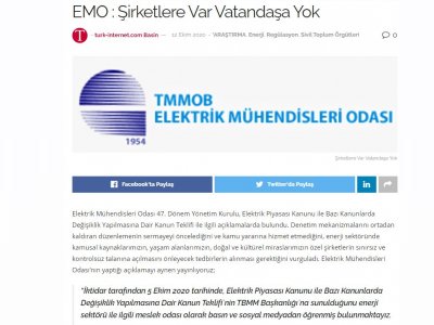 EMO : ŞİRKETLERE VAR VATANDAŞA YOK (TURK-İNTERNET.COM)