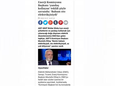 ENERJİ KOMİSYONU BAŞKANI YANDAŞ KOLLAYAN TEKLİFİ ŞÖYLE SAVUNDU: BABAM OTO ELEKTRİKÇİSİYDİ (SİYASİHABER5.ORG)