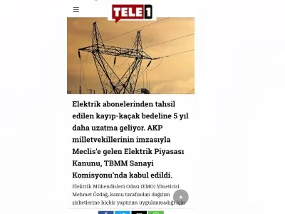 KAYIP KAÇAK BEDELİ 5 YIL DAHA UZATILDI (TELE1.COM.TR)