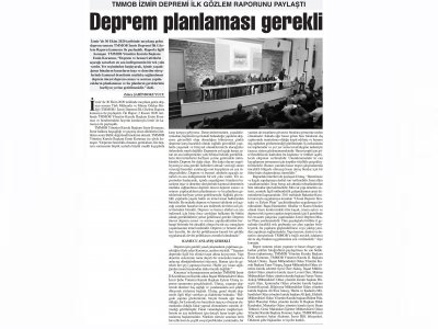 TMMOB İZMİR DEPREMİ İLK GÖZLEM RAPORUNU PAYLAŞTI (BAŞKENT GAZETESİ)