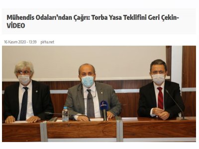 MÜHENDİS ODALARINDAN ÇAĞRI: TORBA YASA TEKLİFİNİ GERİ ÇEKİN (PİRHA.NET)