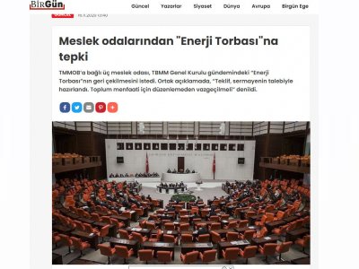 MESLEK ODALARINDAN `ENERJİ TORBASI`NA TEPKİ (BİRGUN.NET)