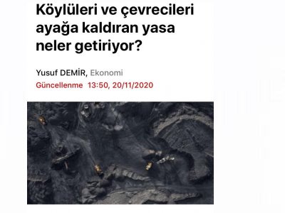KÖYLÜLERİ VE ÇEVRECİLERİ AYAĞA KALDIRAN YASA NELER GETİRİYOR? (SOZCU.COM.TR)