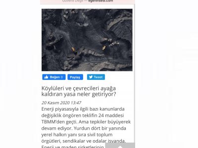 KÖYLÜLERİ VE ÇEVRECİLERİ AYAĞA KALDIRAN YASA NELER GETİRİYOR? (EGENİNSESİ.COM)