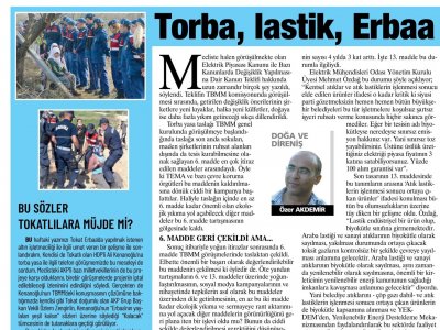 TORBA, LASTİK, ERBAA (ÖZER AKDEMİR-GÜNLÜK EVRENSEL)