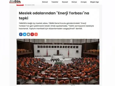 MESLEK ODALARINDAN `ENERJİ TORBASI`NA TEPKİ (BİRGUN.NET)
