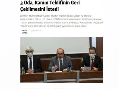 3 ODA, KANUN TEKLİFİNİN GERİ ÇEKİLMESİNİ İSTEDİ (YAPİ.COM.TR)