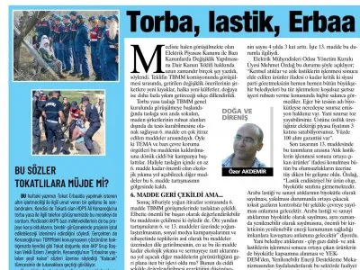 TORBA, LASTİK, ERBAA (ÖZER AKDEMİR-GÜNLÜK EVRENSEL)