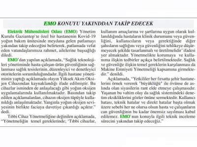 EMO KONUYU YAKINDAN TAKIP EDECEK (BAŞKENT GAZETESİ)