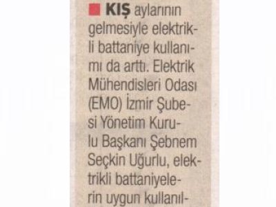 ELEKTRİKLİ BATTANİYE ÖLÜMCÜL OLABİLİR  (YENİ ASIR)