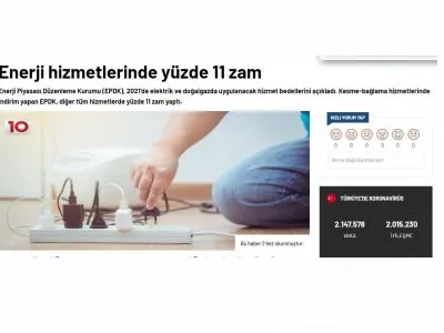 ENERJİ HİZMETLERİNDE YÜZDE 11 ZAM (ONHABER.NET)