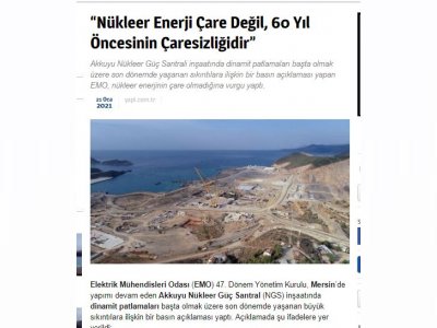 NÜKLEER ENERJİ ÇARE DEĞİL, 60 YIL ÖNCESİNİN ÇARESİZLİĞİDİR (YAPİ.COM.TR)