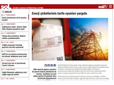 ENERJİ ŞİRKETLERİNİN TARİFE OYUNLARI YARGIDA (SOL.ORG.TR)