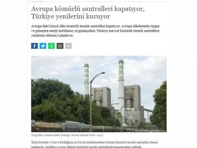 AVRUPA KÖMÜRLÜ SANTRALLERİ KAPATIYOR, TÜRKİYE YENİLERİNİ KURUYOR (DW.COM)