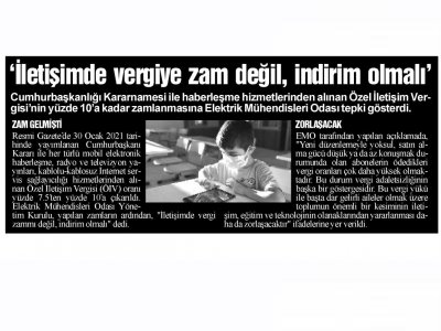 `İLETİŞİMDE VERGİYE ZAM DEĞİL, İNDİRİM OLMALI` (SAKARYA HALK)