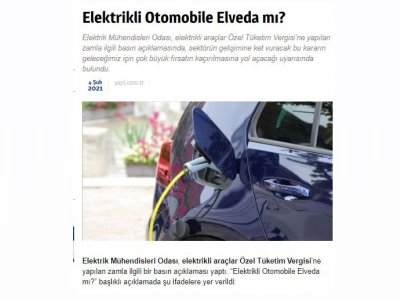 ELEKTRİKLİ OTOMOBİLE ELVEDA MI? (YAPİ.COM.TR)