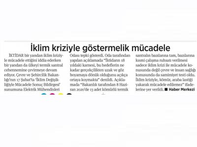 İKLİM KRİZİYLE GÖSTERMELİK MÜCADELE (BİRGÜN)