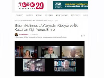 BİLİŞİM KELİMESİ 13.YÜZYILDAN GELİYOR VE İLK KULLANAN KİŞİ : YUNUS EMRE (FÜSUN S. NEBİL- TURK-İNTERNET.COM)
