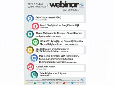 EMO ANKARA ŞUBESİ 2021 ŞUBAT AYI WEBINARLARI DÜZENLENİYOR